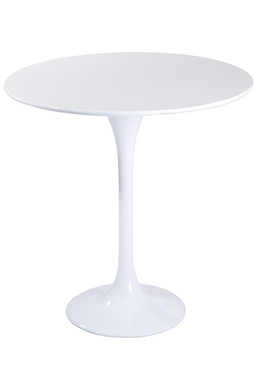 Стол обеденный круглый Тюльпан диаметр 73 см, основа металл, столешница ЛМДФ, цвет белый № 1