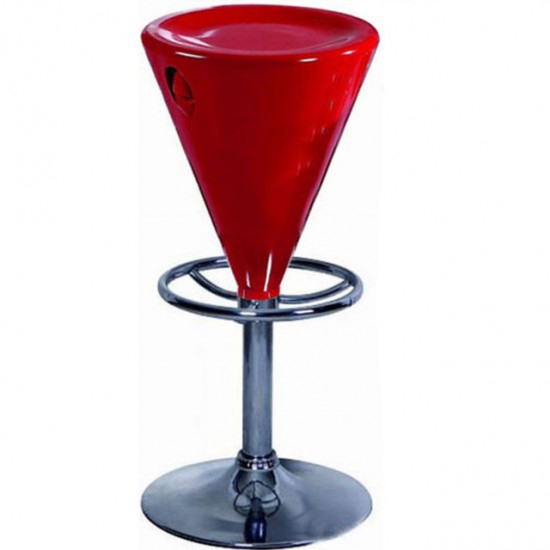 Барный стул / табурет КОНО  (регулируется по высоте) - красный, белый, черный, на металлической основе № 1