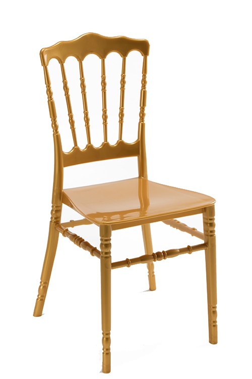Золотой пластиковый стул НАПОЛЕОН / NAPOLEON с подушкой на ремнях № 2