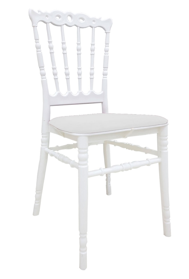 Белый свадебный стул ДОННА / DONNA из пластика с подушкой № 3