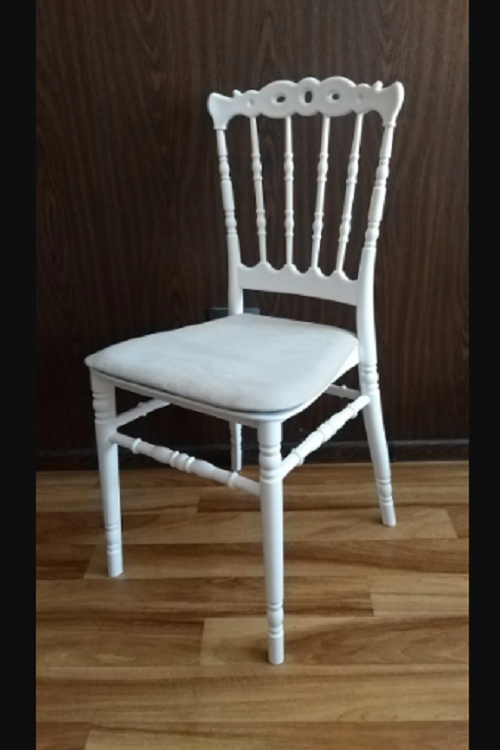 Белый свадебный стул ДОННА / DONNA из пластика с подушкой № 6