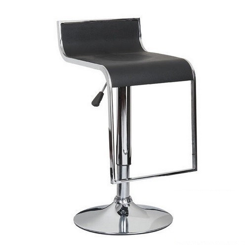 Барный стул Ж8 / J8 черного цвета на металлической основе с сиденьем из кожзама (регулируется по высоте)