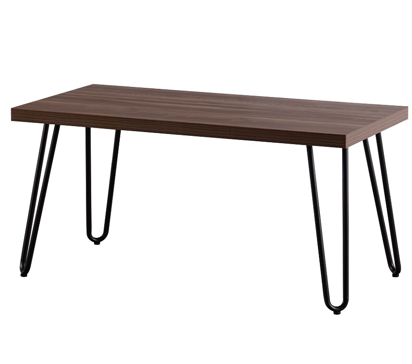 Прямоугольный кофейный стол на металлических ножках, столешница 100х50 - ламинированный МДФ, модель С-150 орех