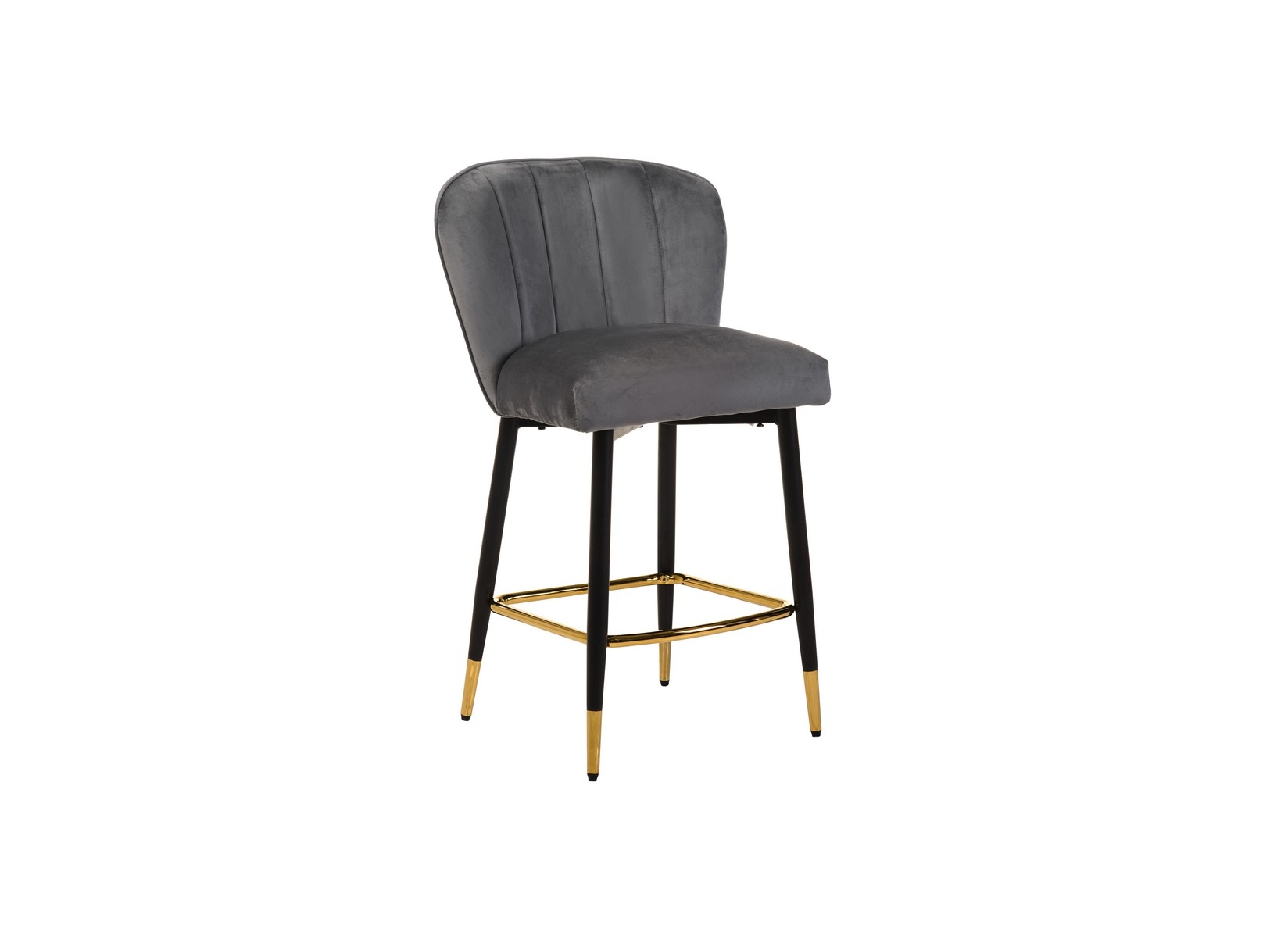 Полубарный мягкий стул с металлическими ножками B-126 (серый, черный)