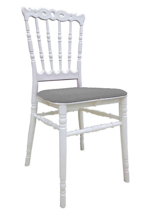 Белый свадебный стул ДОННА / DONNA из пластика с подушкой