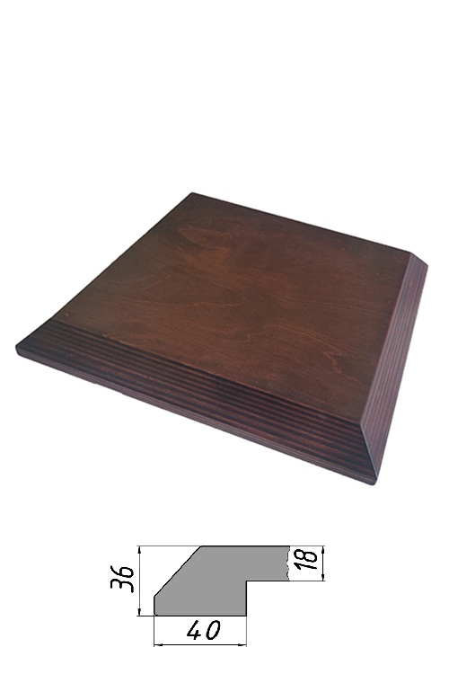 Столешница Аурит квадратная со скошенными наружу углами, 36 мм