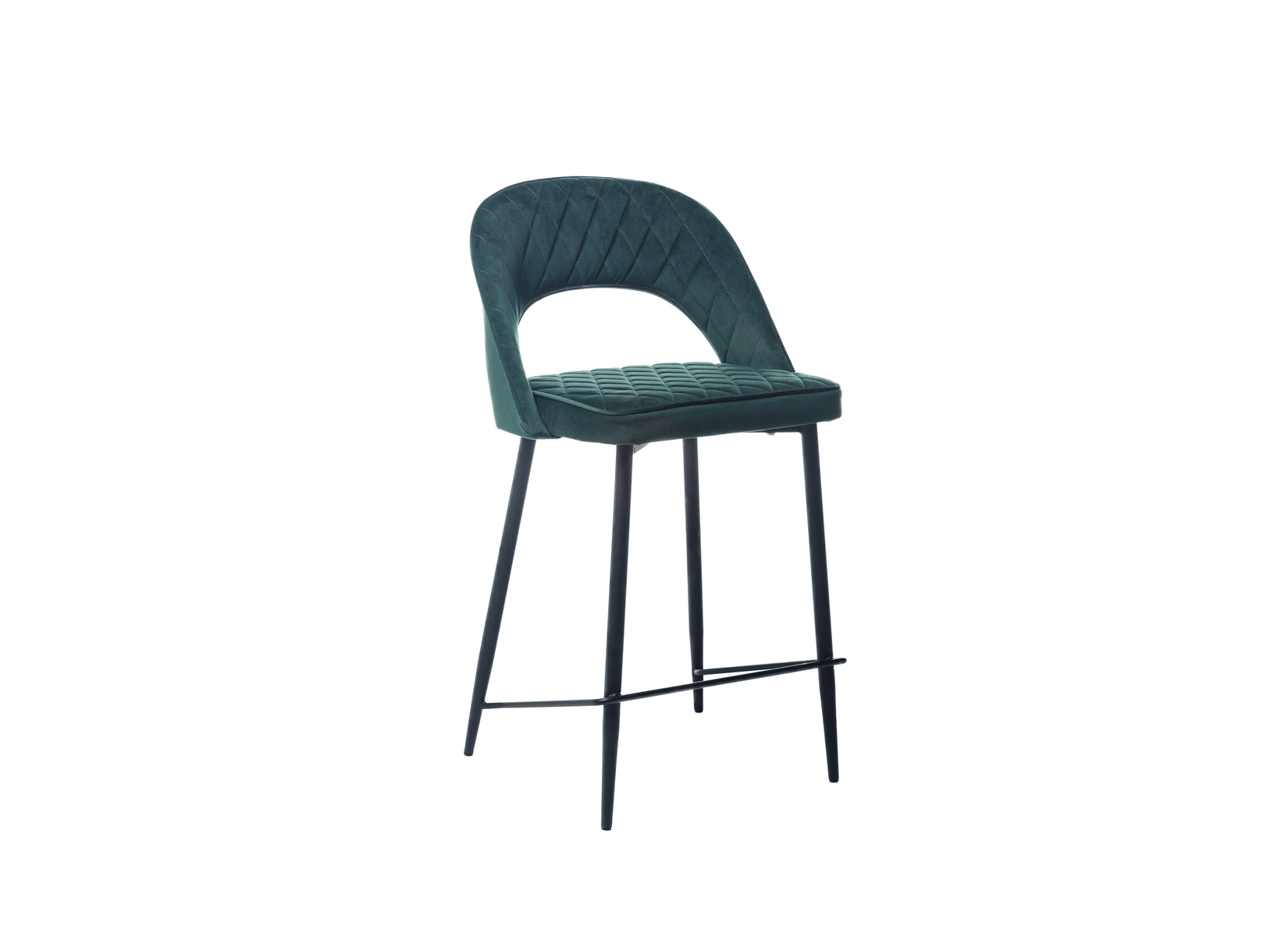 Полубарный мягкий стул с металлическими ножками B-125 (изумрудный, серый, черный)