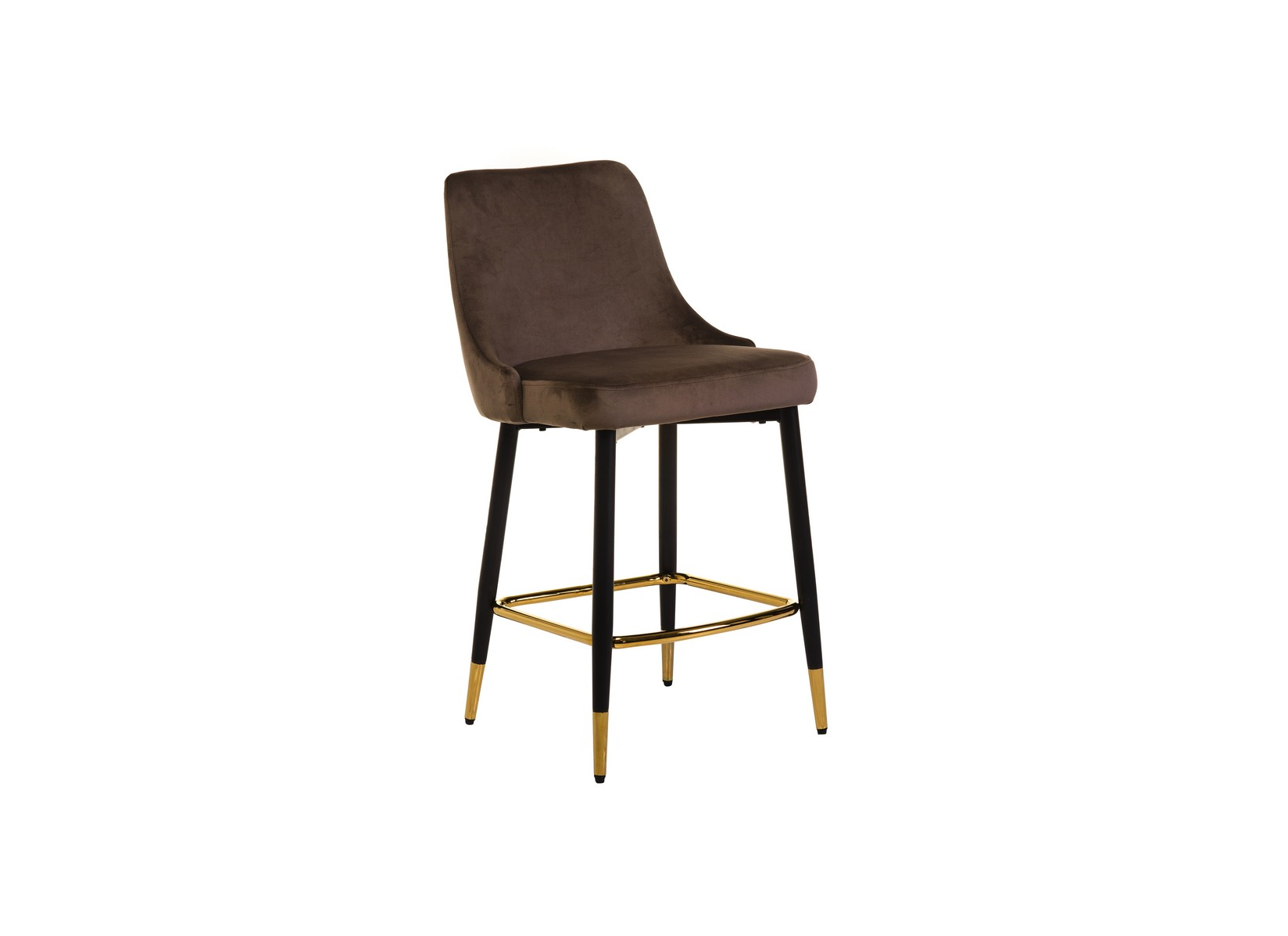 Полубарный мягкий стул с металлическими ножками B-128 (мокко, изумруд)